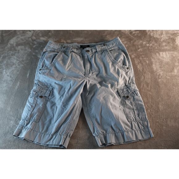 Guess Cargo Shorts Mens 32 Blue Lightweight Utility Pocket Button Outdoor Summer - Picture 1 of 10